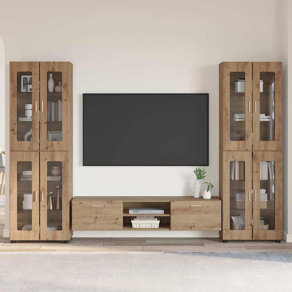 TV-møbelsæt FLORIN 3 pcs Artisan Egetræ Konstrueret træ