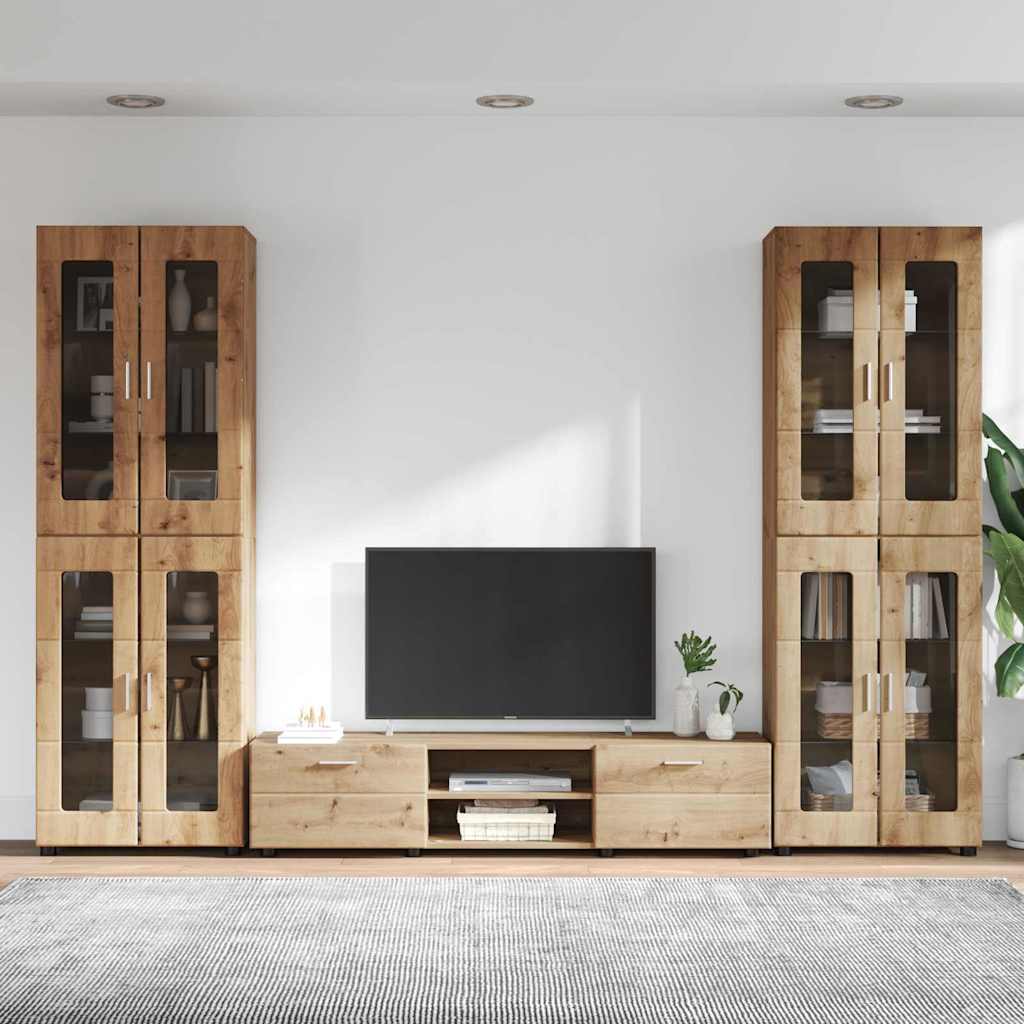 TV-møbelsæt FLORIN 3 pcs Artisan Egetræ Konstrueret træ