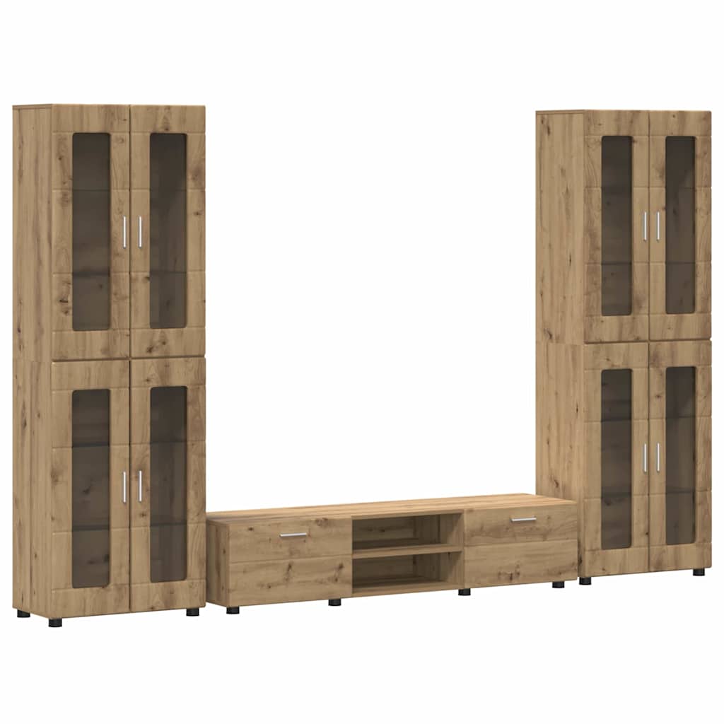 TV-møbelsæt FLORIN 3 pcs Artisan Egetræ Konstrueret træ