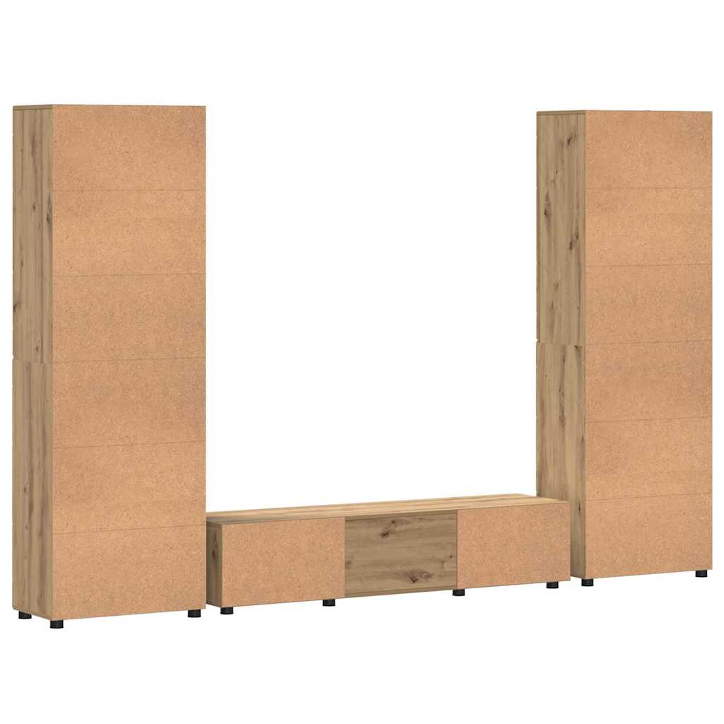 TV-møbelsæt FLORIN 3 pcs Artisan Egetræ Konstrueret træ
