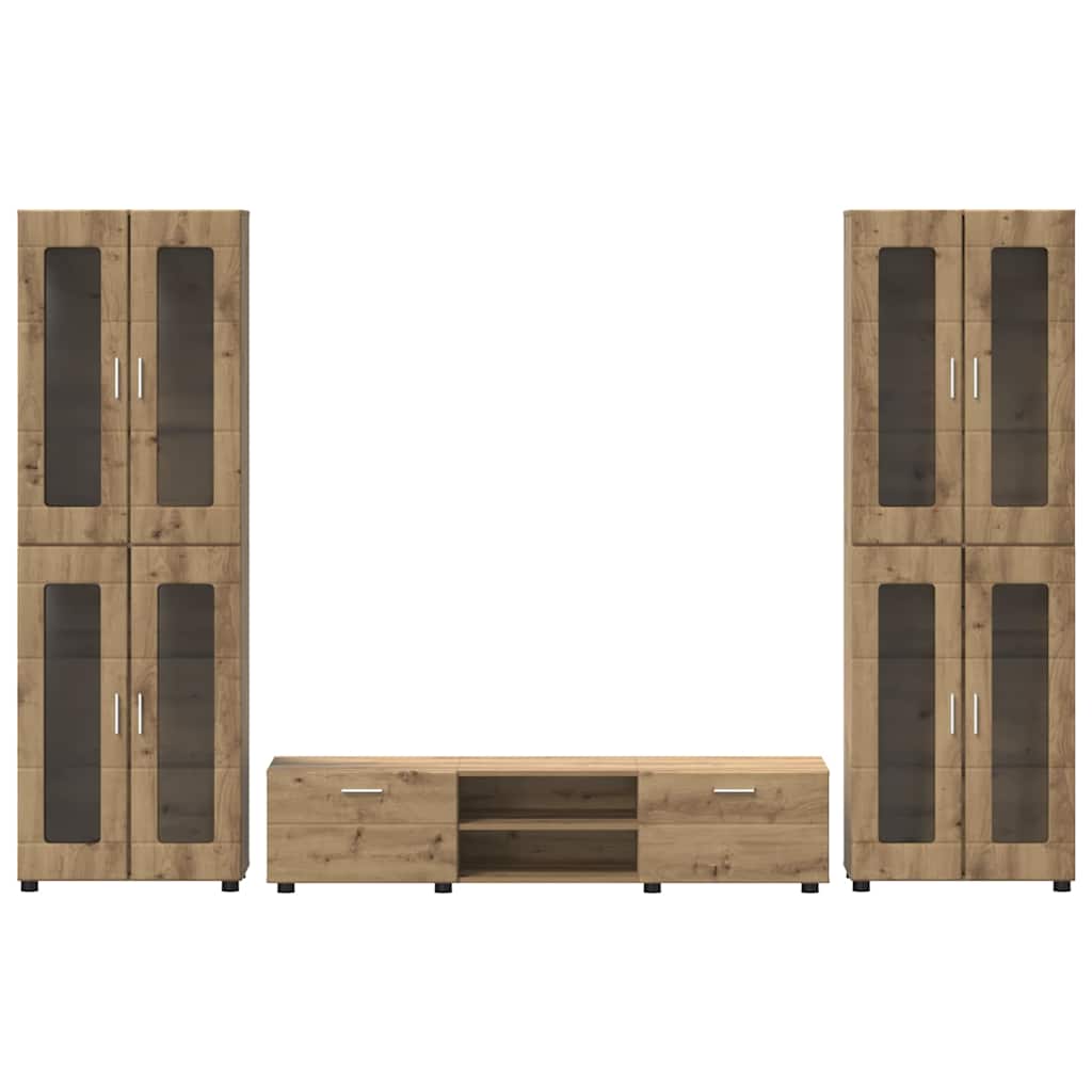 TV-møbelsæt FLORIN 3 pcs Artisan Egetræ Konstrueret træ