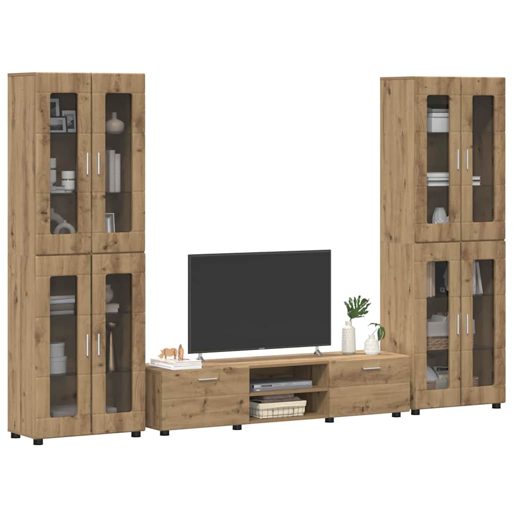 TV-møbelsæt FLORIN 3 pcs Artisan Egetræ Konstrueret træ