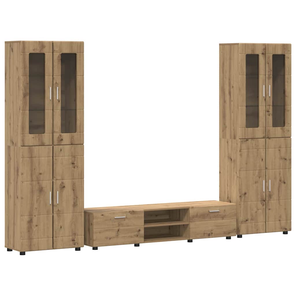 TV-møbelsæt FLORIN 3 pcs Artisan Egetræ Konstrueret træ