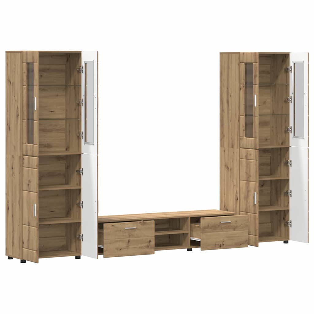 TV-møbelsæt FLORIN 3 pcs Artisan Egetræ Konstrueret træ