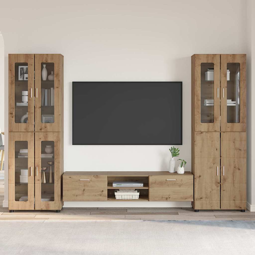 TV-møbelsæt FLORIN 3 pcs Artisan Egetræ Konstrueret træ