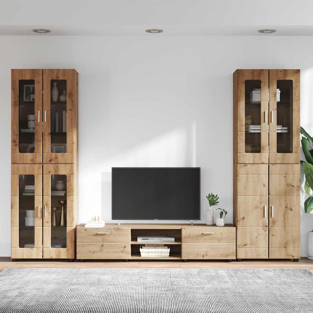 TV-møbelsæt FLORIN 3 pcs Artisan Egetræ Konstrueret træ
