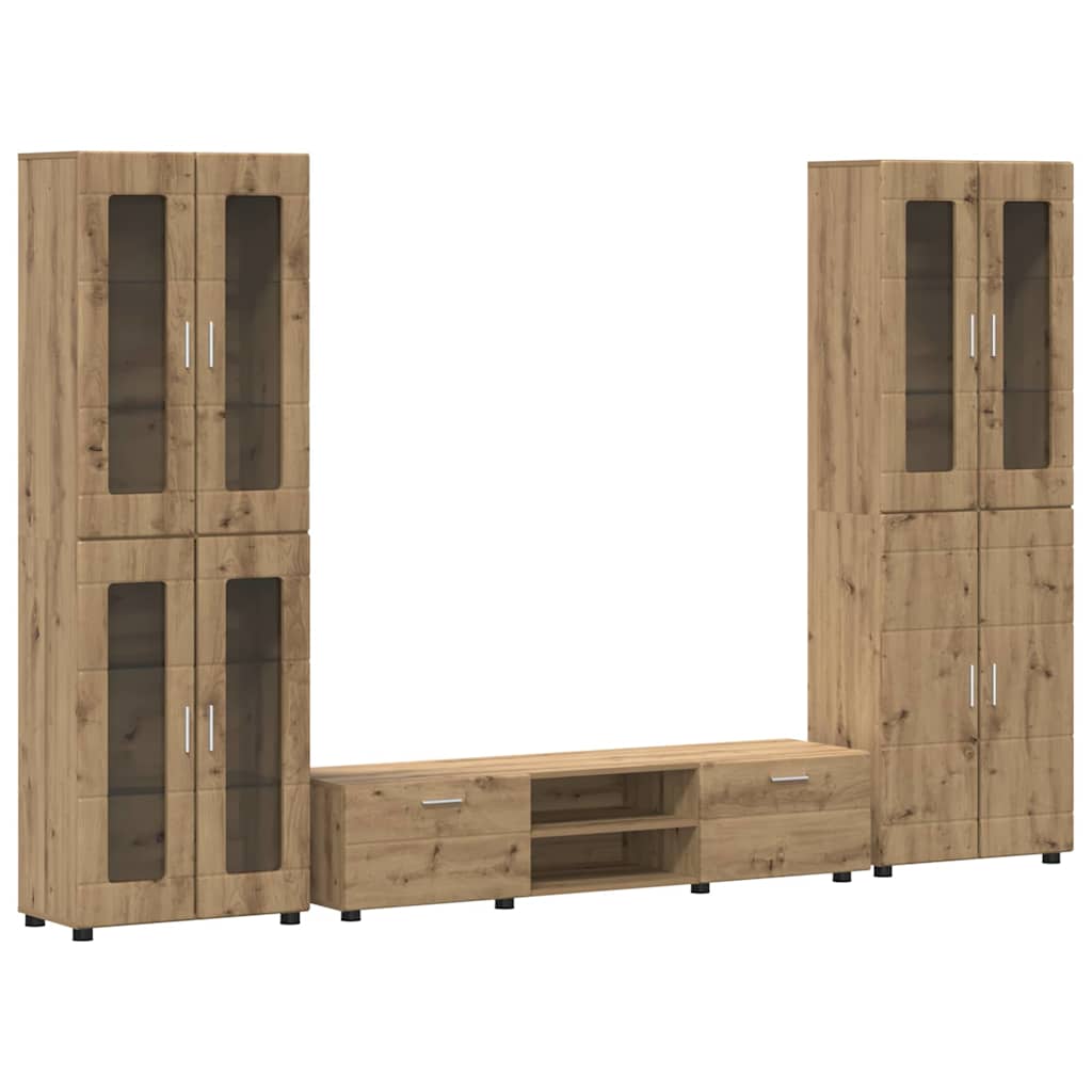 TV-møbelsæt FLORIN 3 pcs Artisan Egetræ Konstrueret træ
