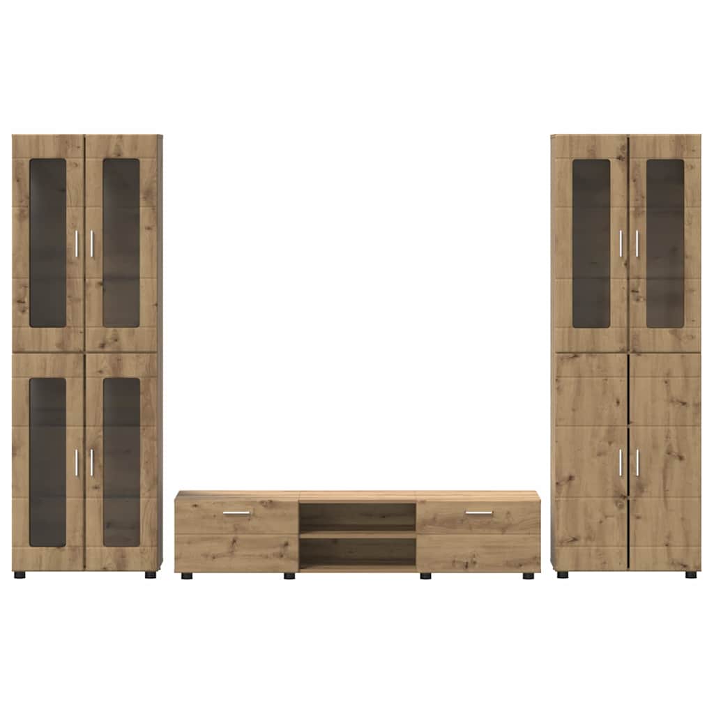 TV-møbelsæt FLORIN 3 pcs Artisan Egetræ Konstrueret træ