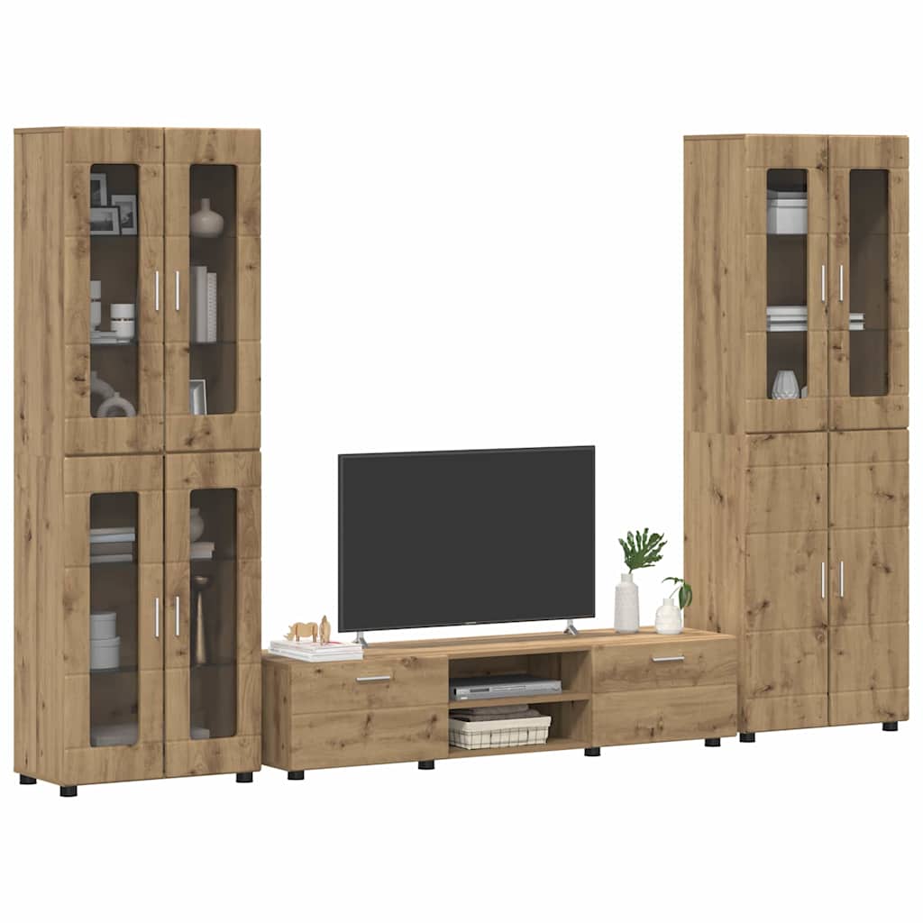 TV-møbelsæt FLORIN 3 pcs Artisan Egetræ Konstrueret træ
