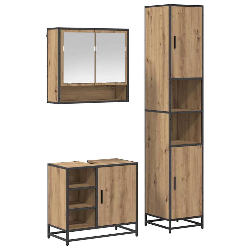 Badeværelsesmøbel sæt 3 stk. Artisan Egetræ