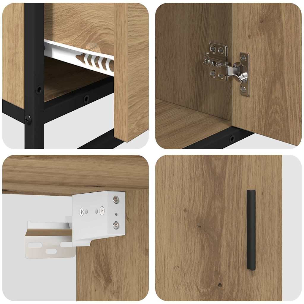 Badeværelsesmøbel sæt 3 stk. Artisan Egetræ 35 x 37,5 x 166 cm