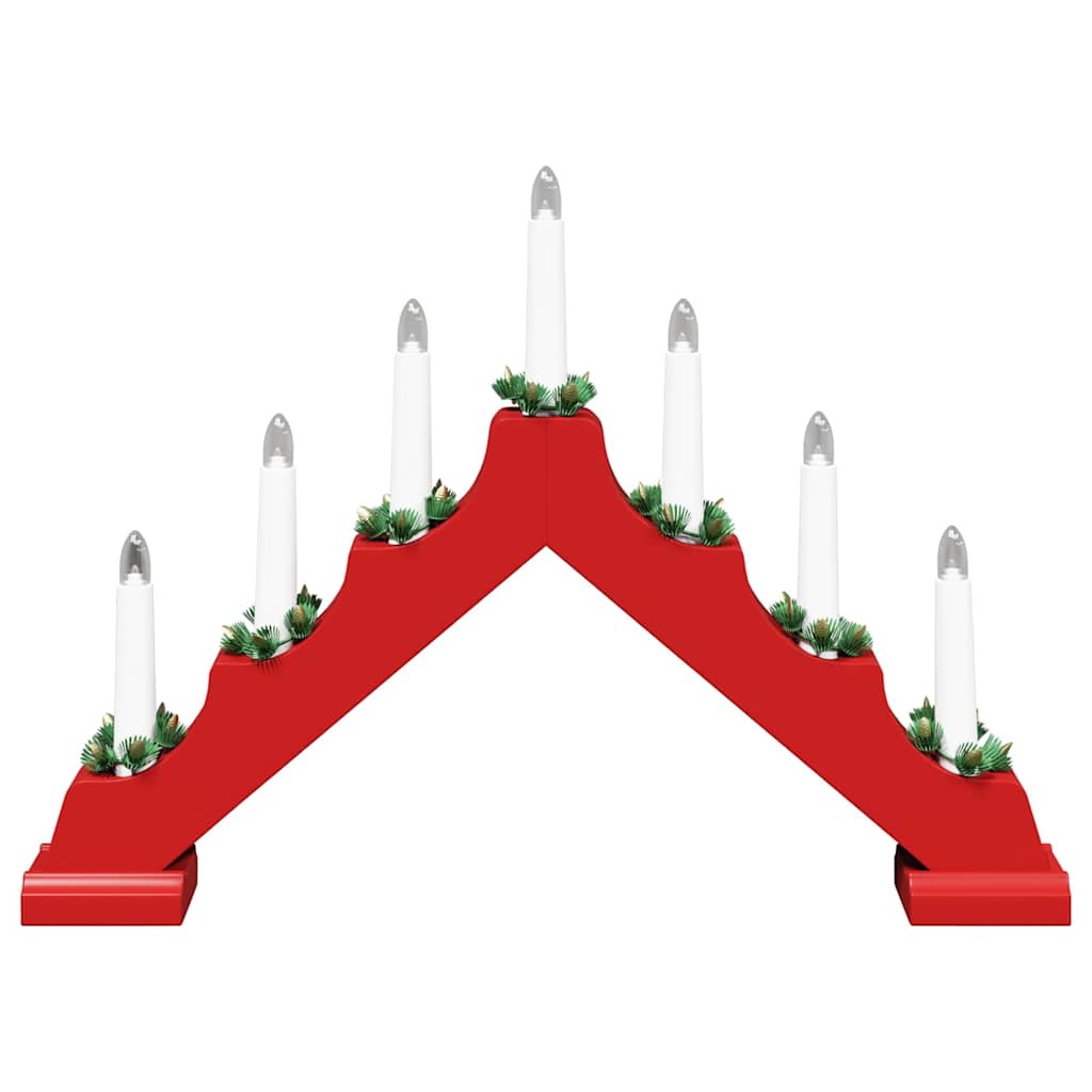 Julelys bro 3 pcs Rød 39.5 x 5 x 29 cm Massiv fyrretræ