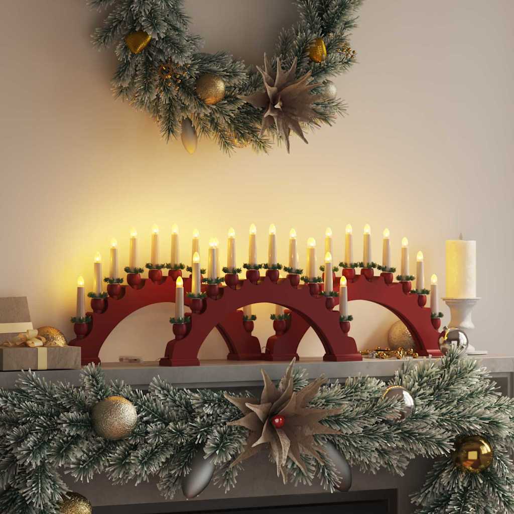 Julelys Bue med 10 LED Lys 3 pcs Rød 47 x 5 x 29 cm