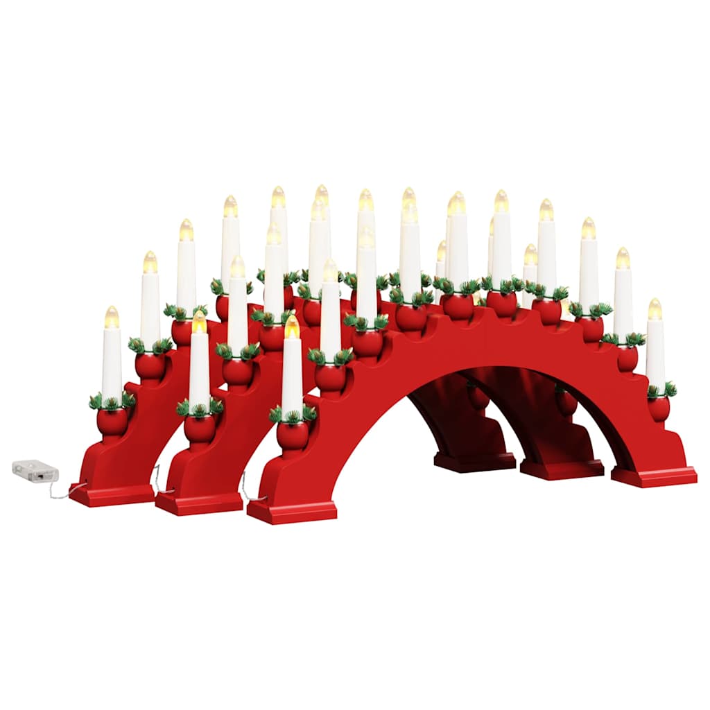 Julelys Bue med 10 LED Lys 3 pcs Rød 47 x 5 x 29 cm