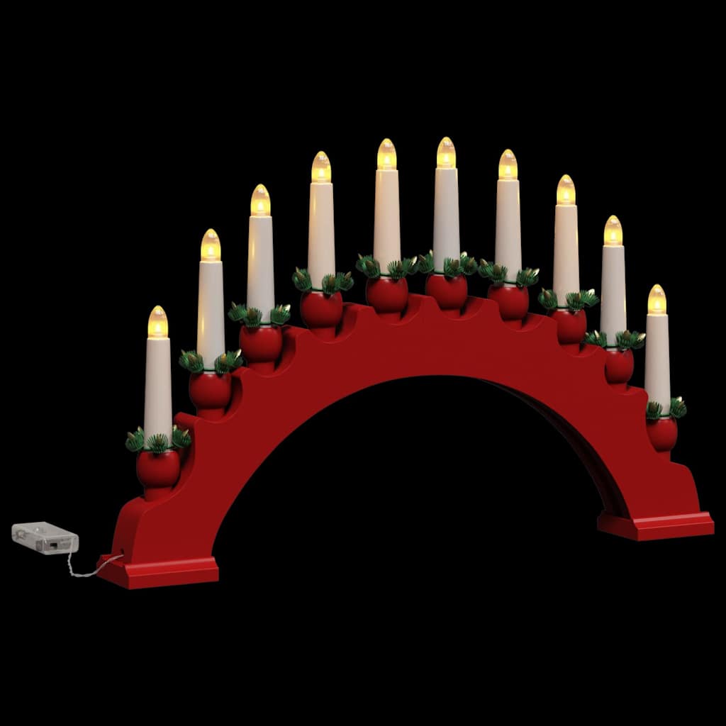 Julelys Bue med 10 LED Lys 3 pcs Rød 47 x 5 x 29 cm