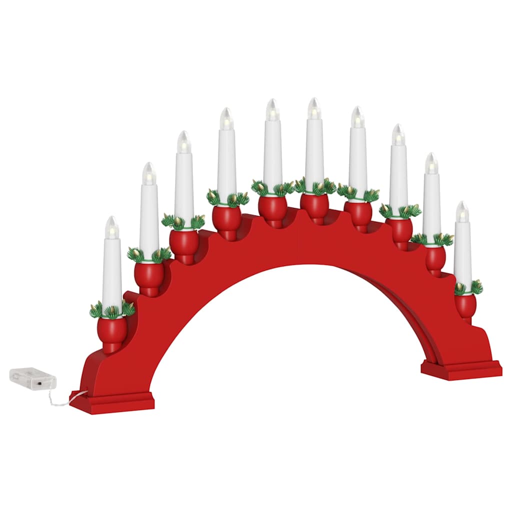 Julelys Bue med 10 LED Lys 3 pcs Rød 47 x 5 x 29 cm