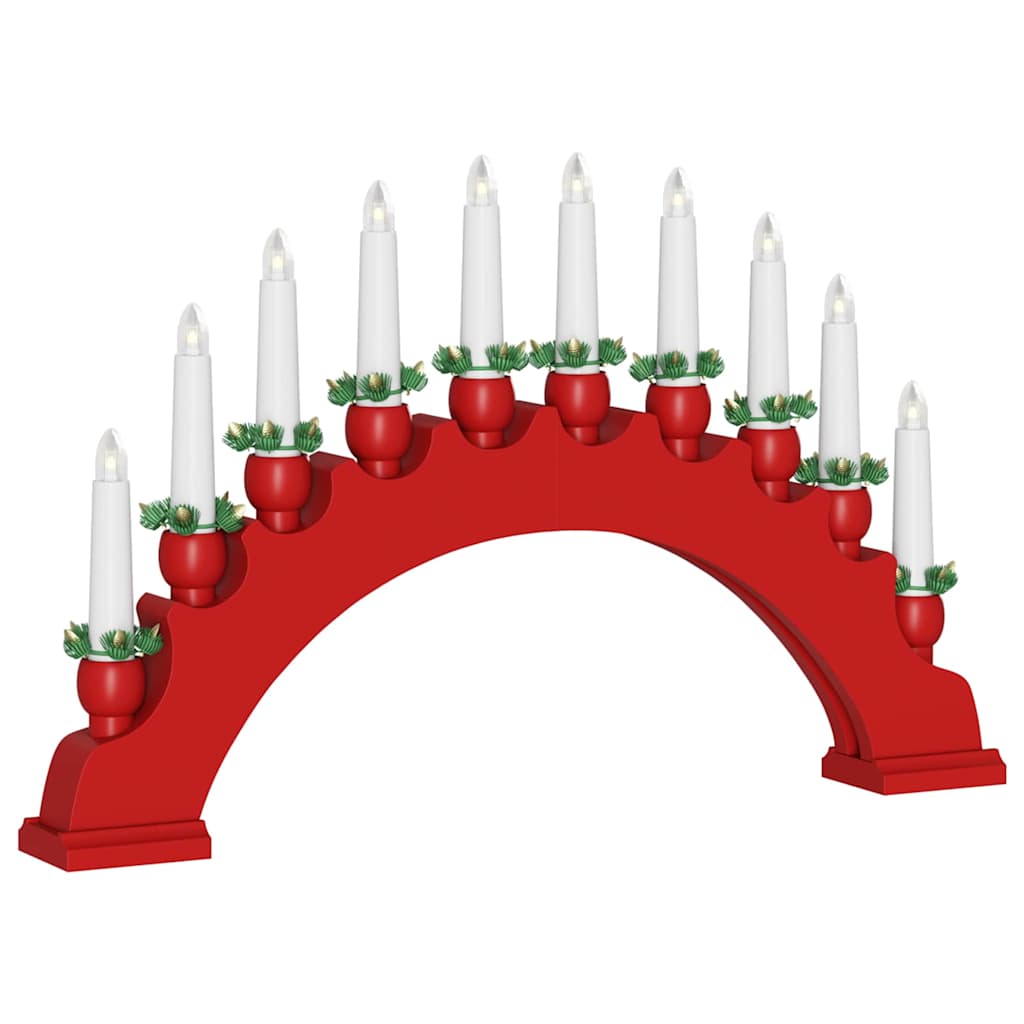 Julelys Bue med 10 LED Lys 3 pcs Rød 47 x 5 x 29 cm
