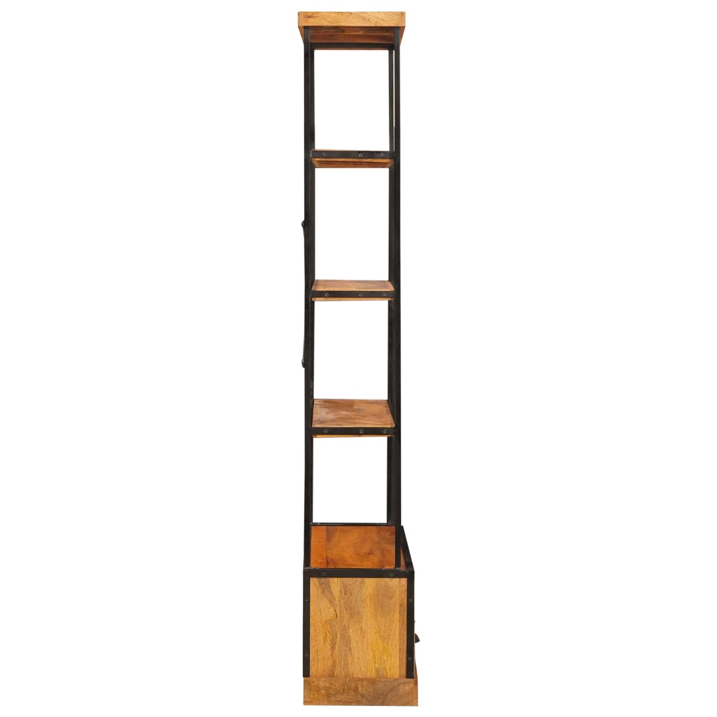 5-etagers bogreol Naturfarvet 100 x 30 x 180 cm