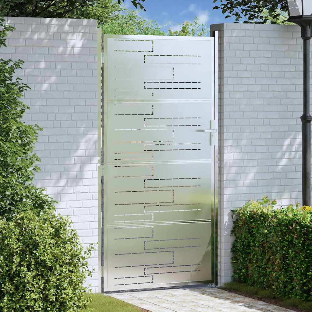 Haveport 85 x 196 cm Rustfrit stål Sølv Låses
