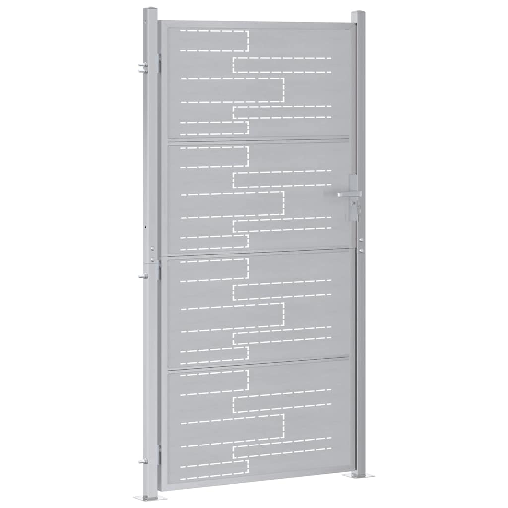 Haveport 85 x 196 cm Rustfrit stål Sølv Låses