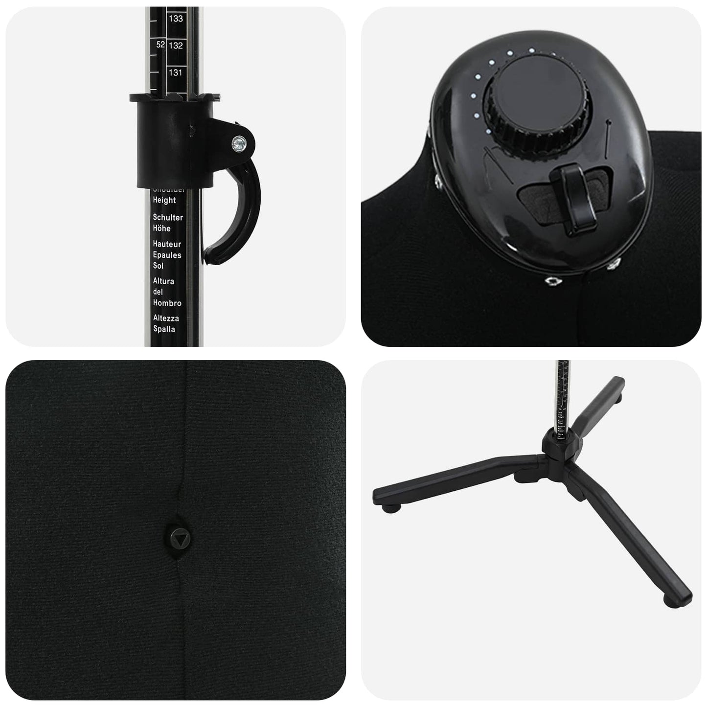 Justerbar Kjoleform Mand Sort 37.5-45.5 tommer Stof