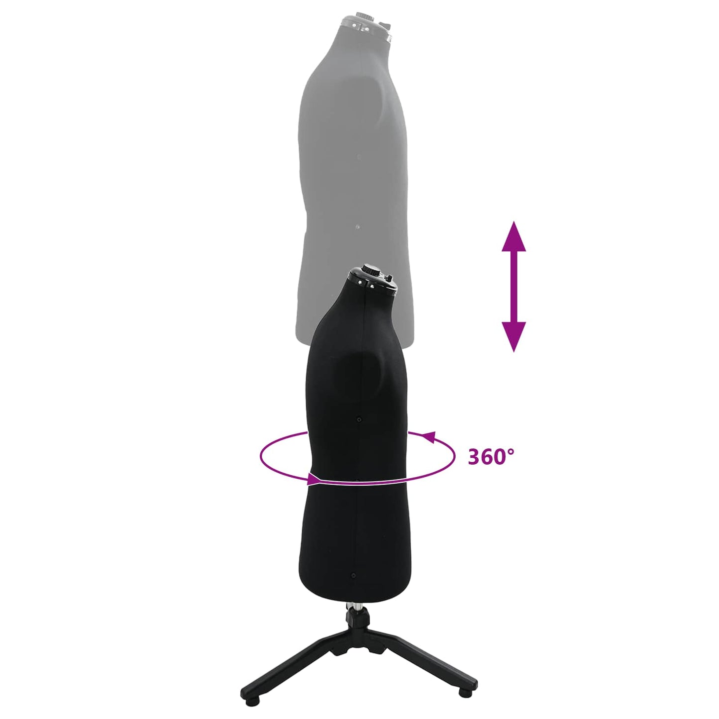 Justerbar Kjoleform Mand Sort 37.5-45.5 tommer Stof