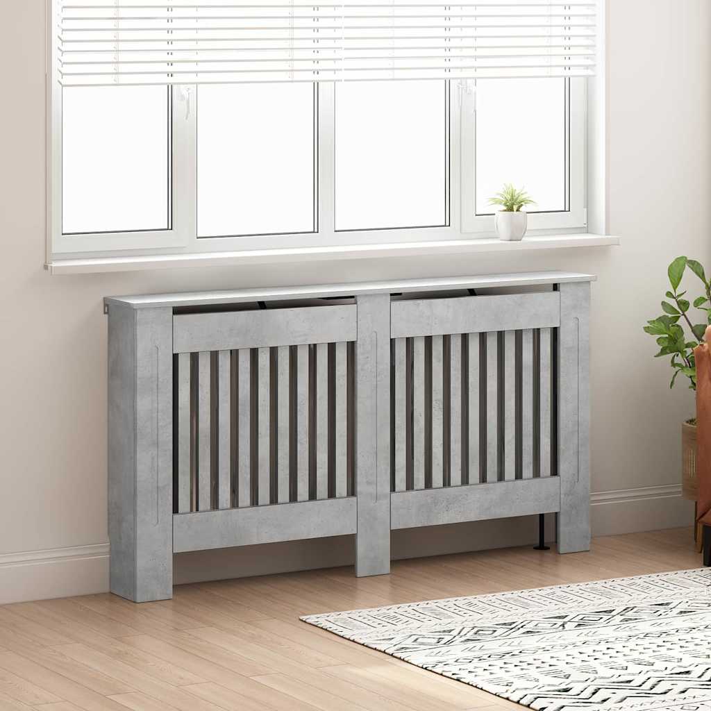 Radiatorcover Betongrå 152 x 19 x 81,5 cm Konstrueret træ