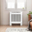 Radiatorcover Hvid højglans 78 x 19 x 81,5 cm Konstrueret træ