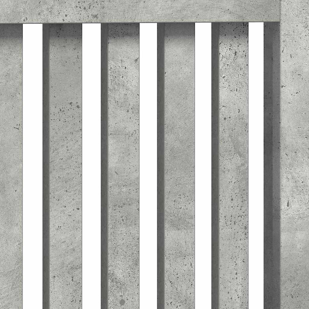Radiatorcover Betongrå 112 x 19 x 81,5 cm Konstrueret træ