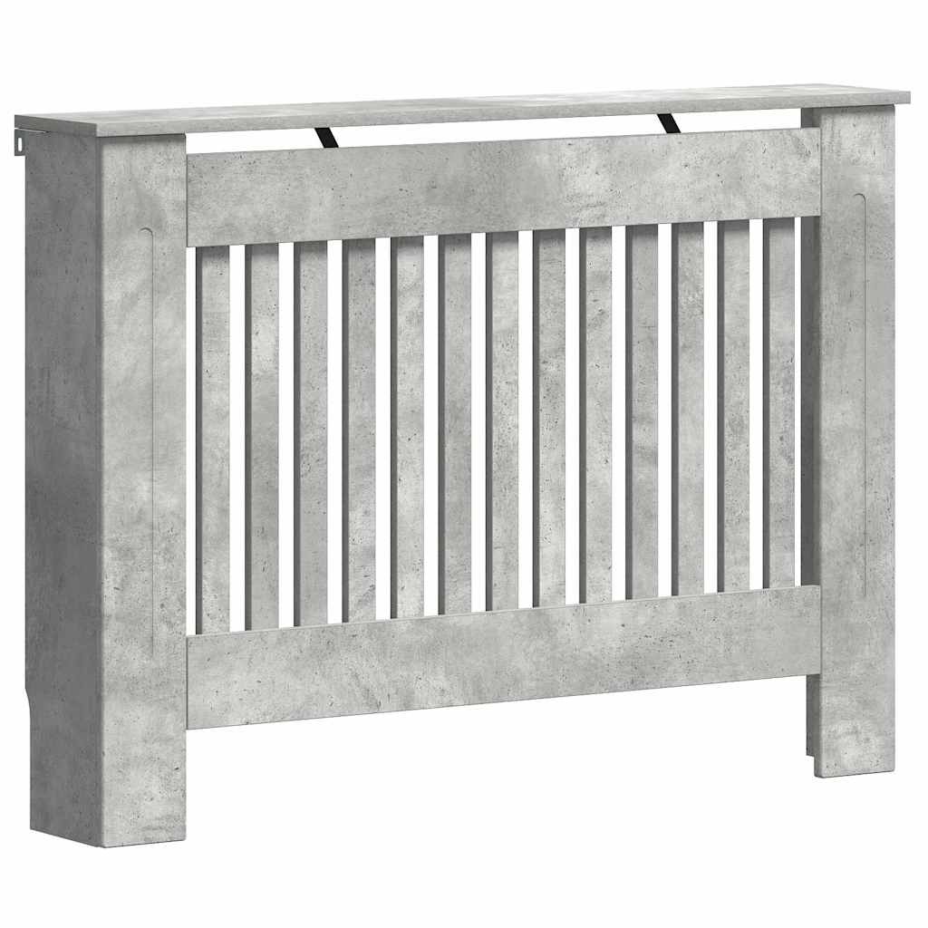 Radiatorcover Betongrå 112 x 19 x 81,5 cm Konstrueret træ