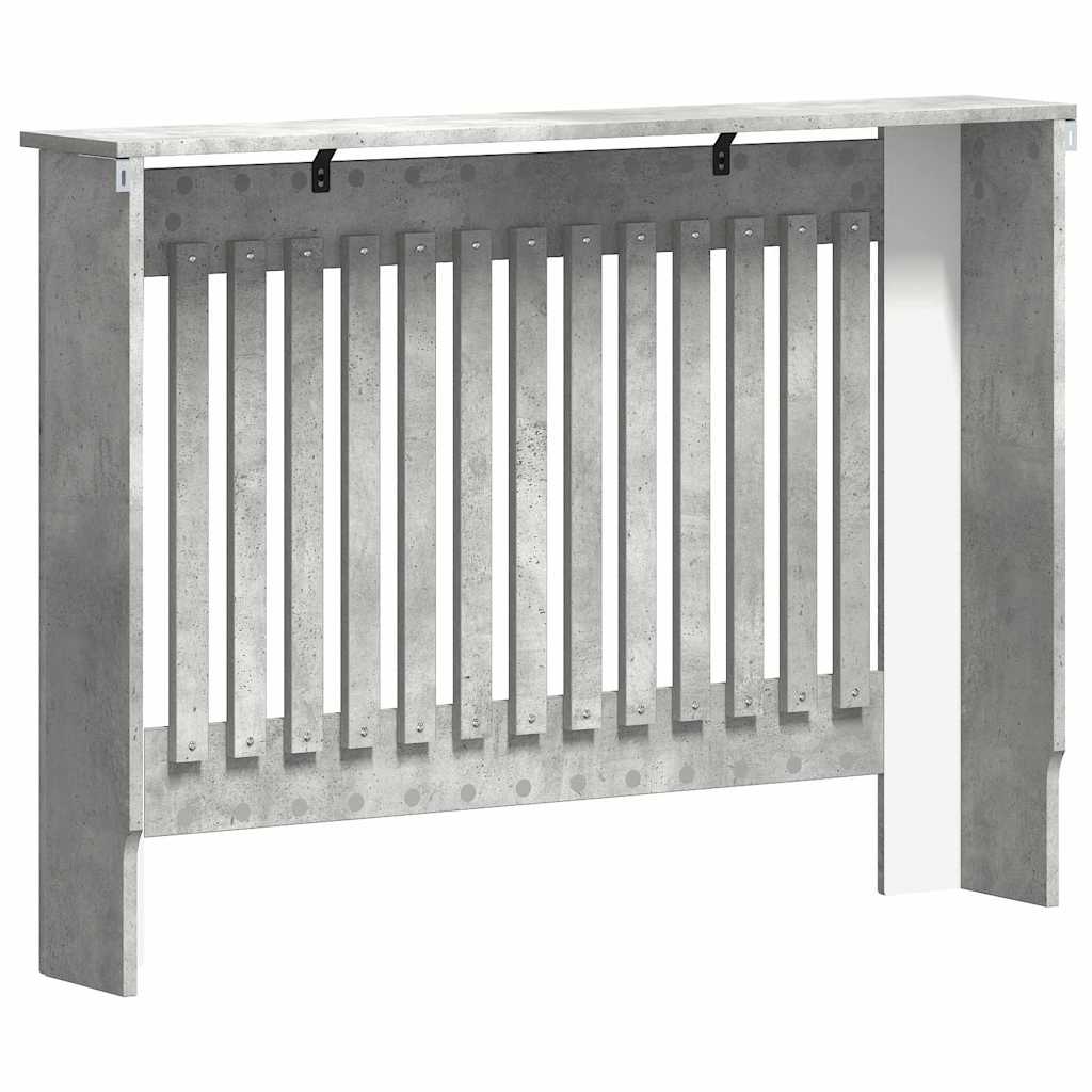 Radiatorcover Betongrå 112 x 19 x 81,5 cm Konstrueret træ