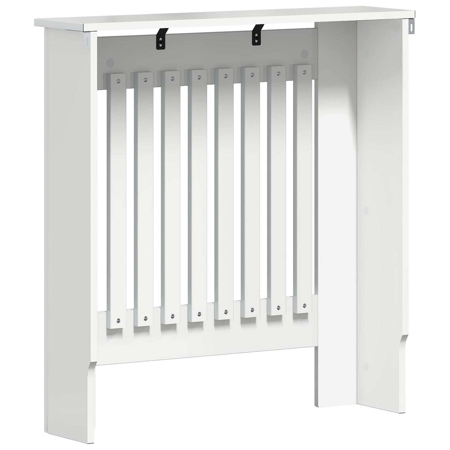 Radiatorcover Hvid højglans 112 x 19 x 81,5 cm Konstrueret træ