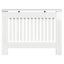 Radiatorcover Hvid højglans 112 x 19 x 81,5 cm Konstrueret træ