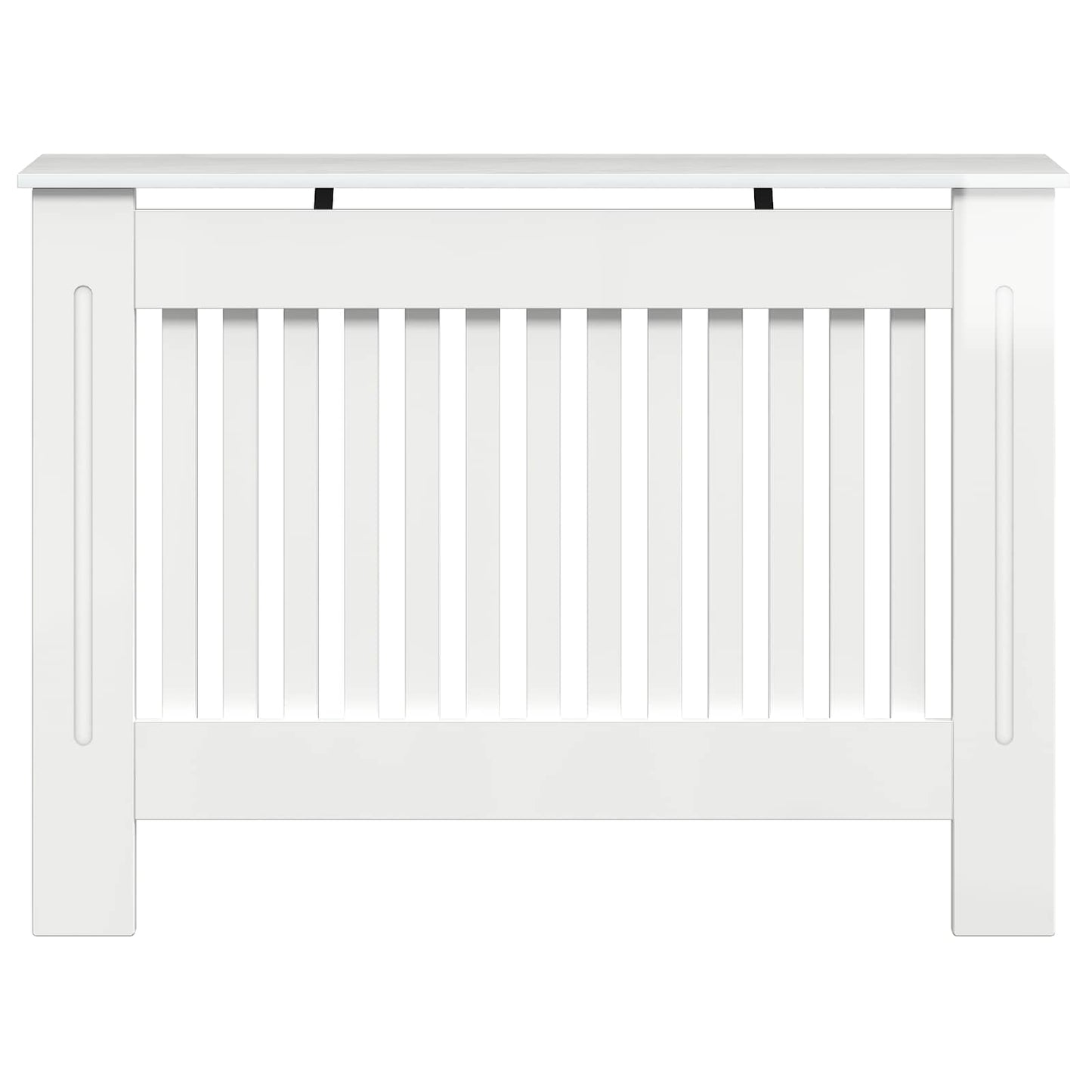 Radiatorcover Hvid højglans 112 x 19 x 81,5 cm Konstrueret træ