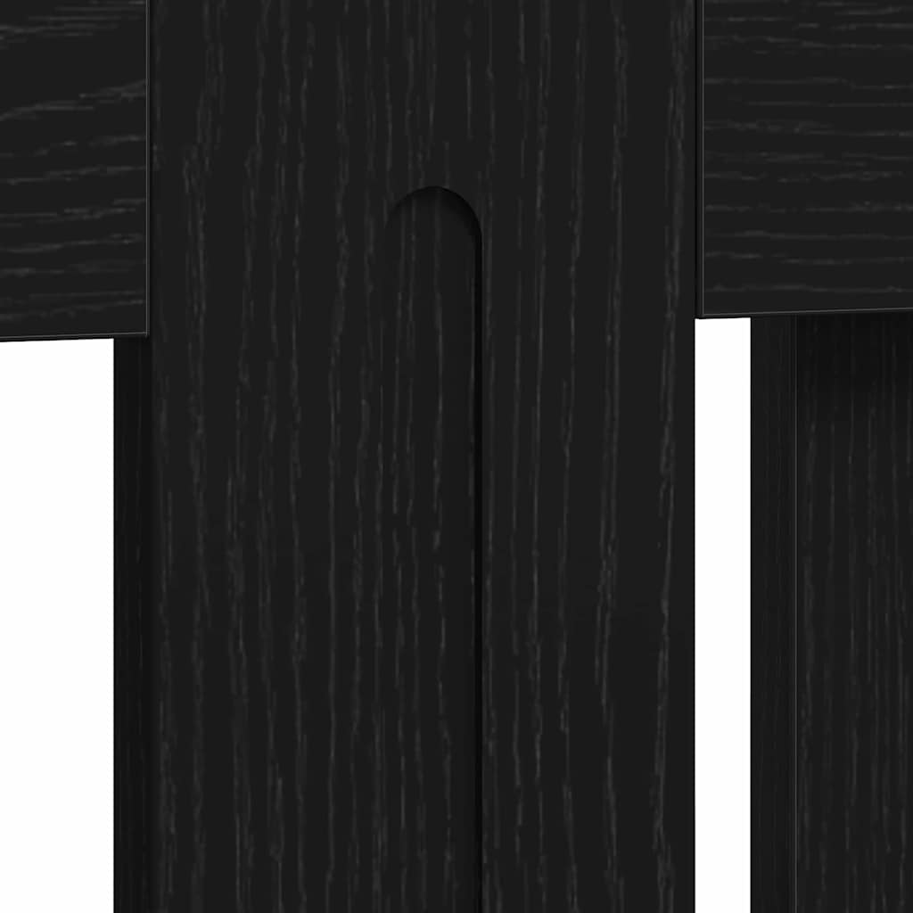 Radiatorcover Sort eg 112 x 19 x 81,5 cm Konstrueret træ