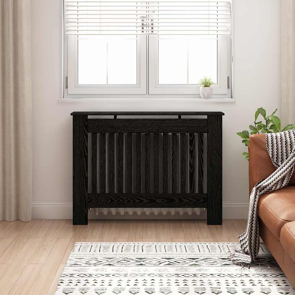 Radiatorcover Sort eg 112 x 19 x 81,5 cm Konstrueret træ
