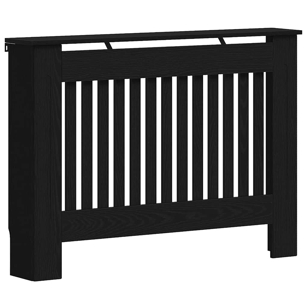 Radiatorcover Sort eg 112 x 19 x 81,5 cm Konstrueret træ