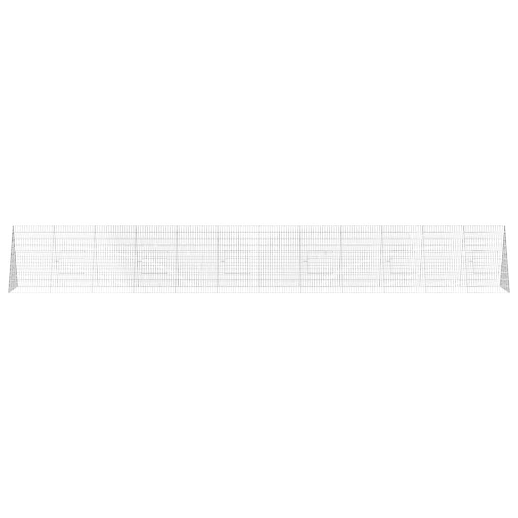 Kanin Bur Sølv 650 x 100 x 85 cm Galvaniseret stål