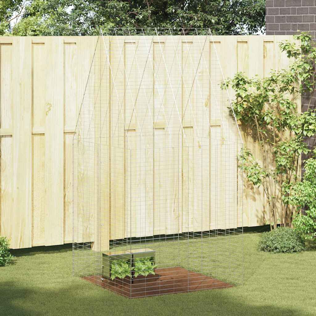 Kanin Bur Sølv 100 x 100 x 210 cm Galvaniseret stål billede