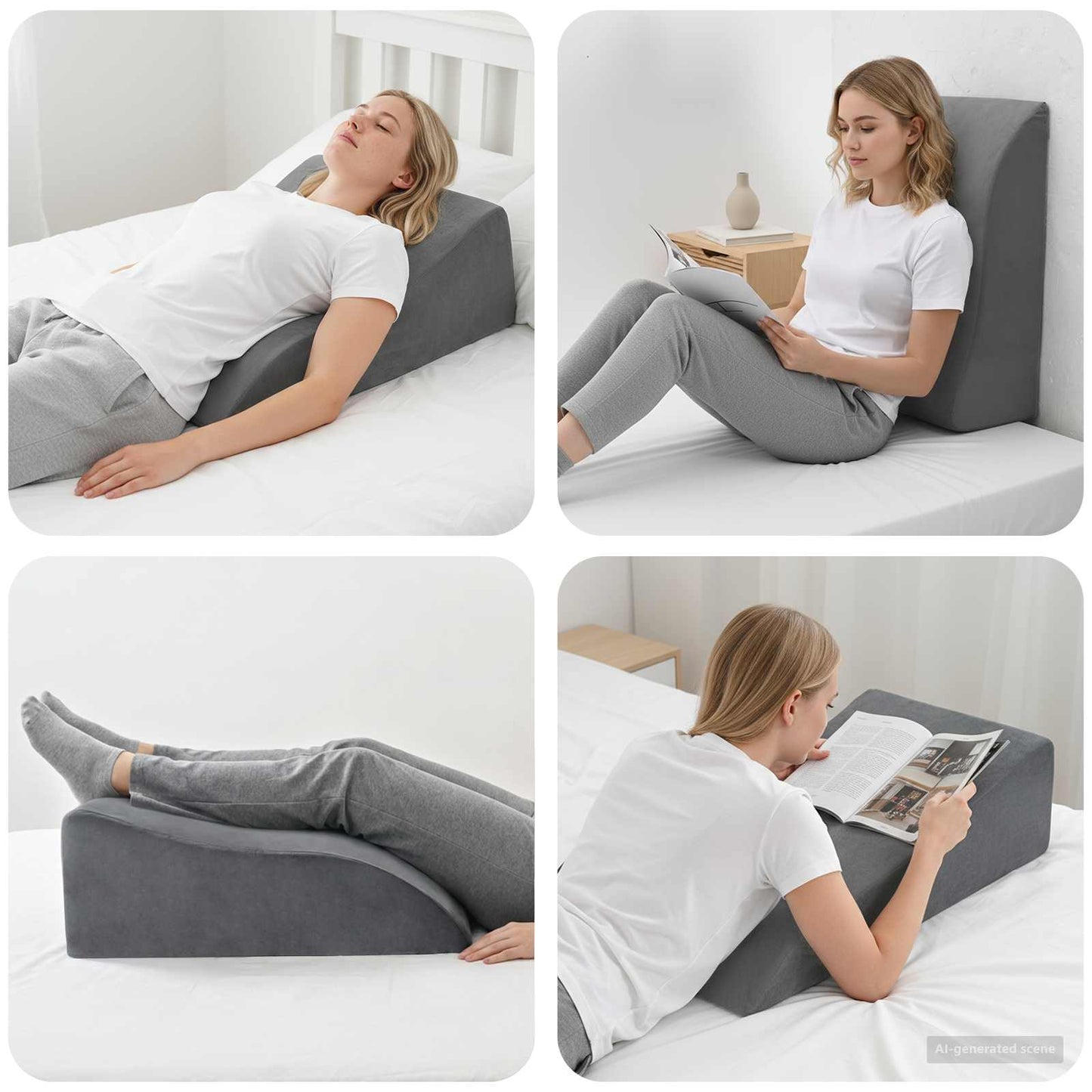 Benpude 68 x 41 x 21 cm PU Skum Grå