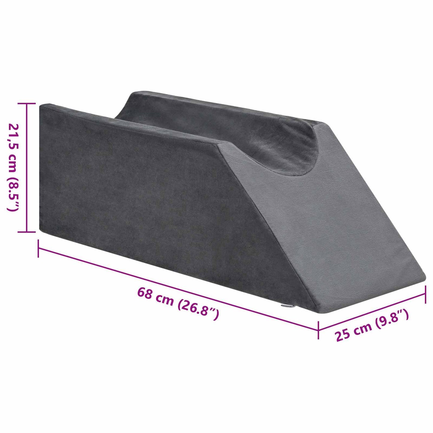 Benpude 68 x 25 x 21,5 cm Fast PU Skum Grå