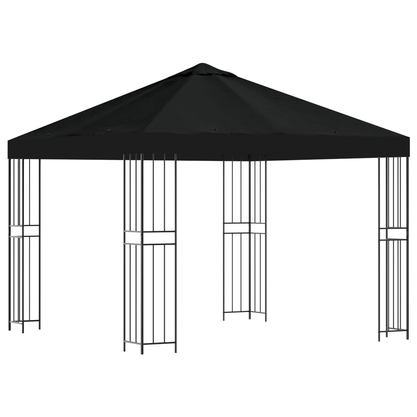 Pavillon 3 x 3 m Sort Polyester og Stål 190 gsm