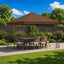 Pavillon 3 x 3 m Brun Polyester og Stål 190 gsm