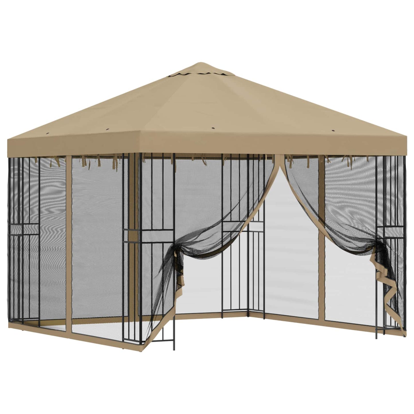Havelæger med sidevægge 3 x 3 m Beige Polyester og Stål 190 gsm
