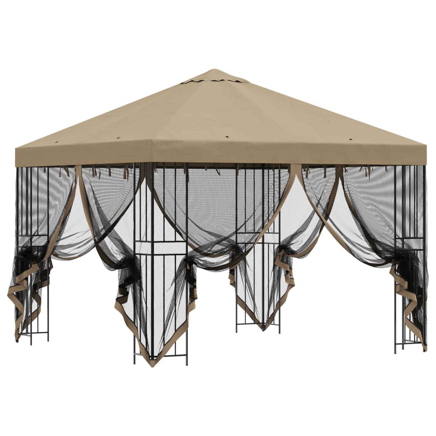 Havelæger med sidevægge 3 x 3 m Beige Polyester og Stål 190 gsm