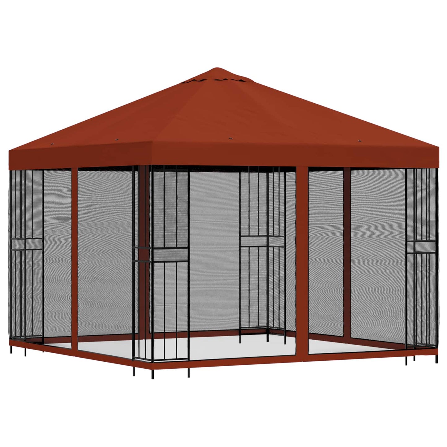 Havelæger med sidevægge 3 x 3 m Terrakotta Polyester og Stål