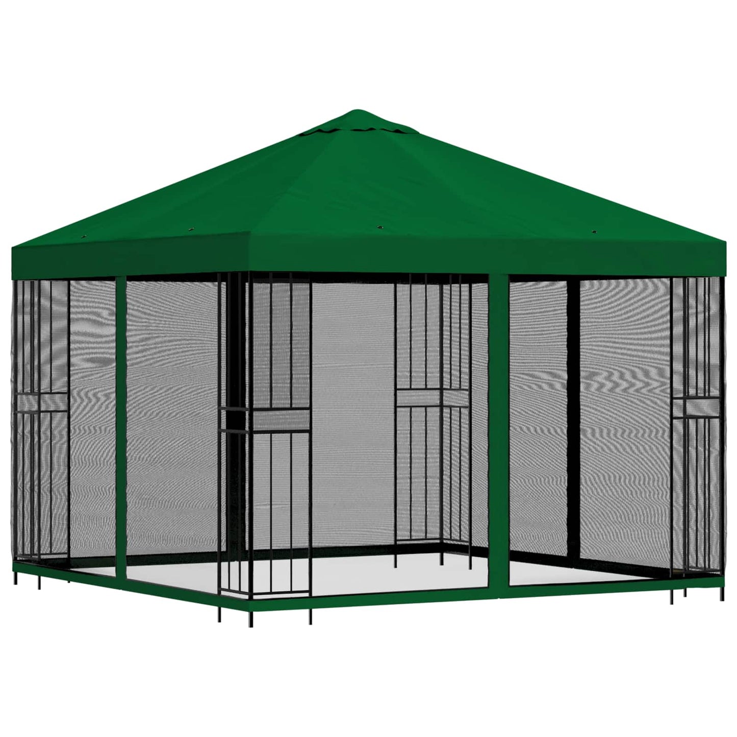 Havelæger med sidevægge 3 x 3 m Grøn Polyester og Stål 190 gsm