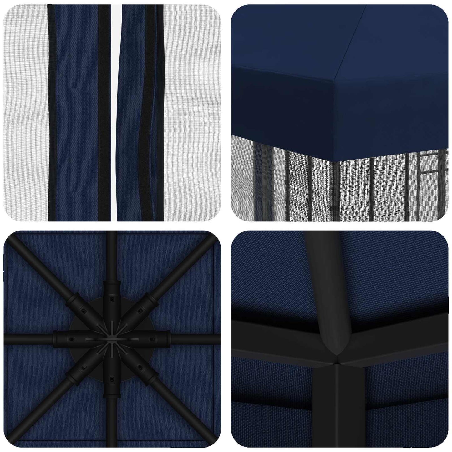Havelæger med sidevægge 3 x 3 m Blå Polyester og Stål 190 gsm