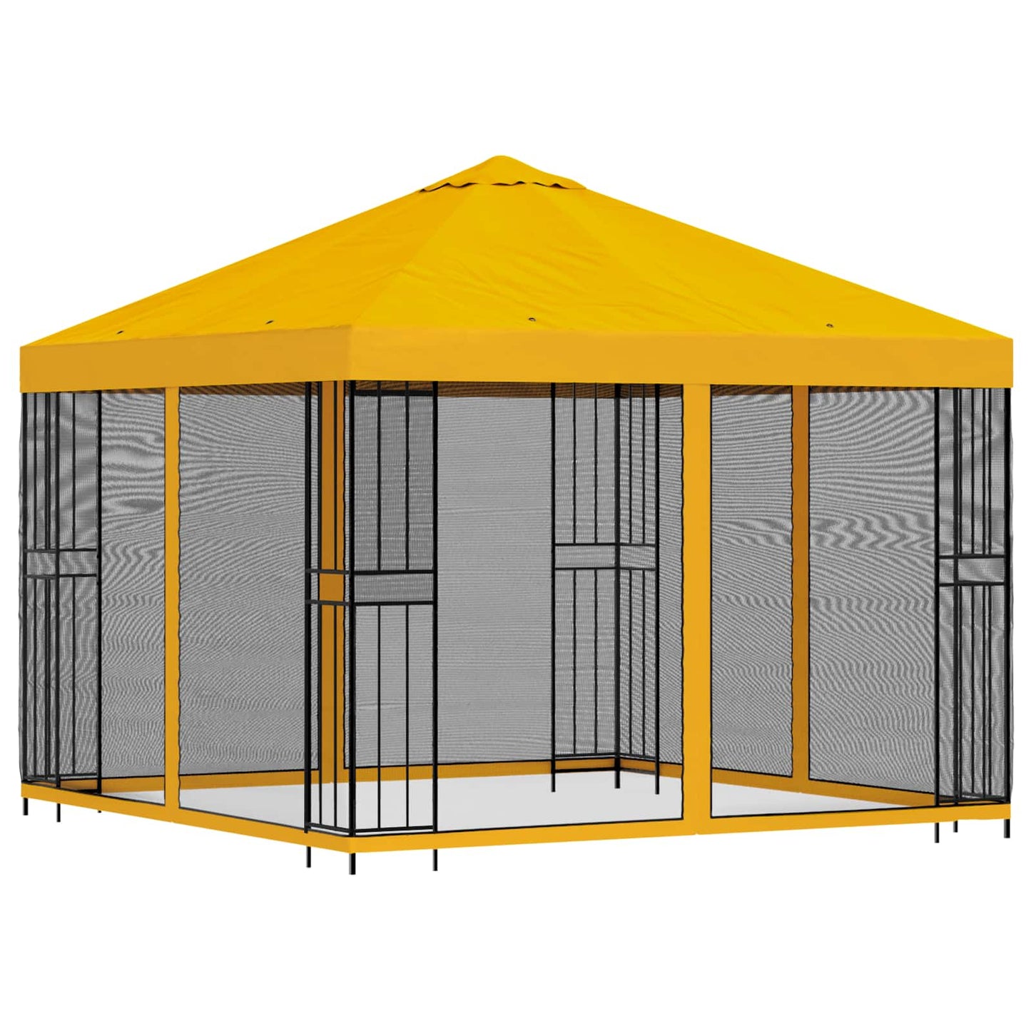 Havelæger med sidevægge 3 x 3 m Gul Polyester og Stål 190 gsm