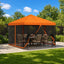 Havelæger med sidevægge 3 x 3 m Orange Polyester og Stål
